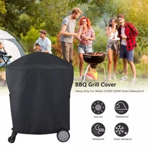 Outdoor BBQ Barbecue Cart Grill Cover Waterproof Dustproof For Weber Q1000 2000 - Picture 1 of 10