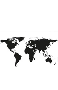GREAT ART ~ BLACK AND WHITE WORLD MAP WALLPAPER MURAL Un Pasted 82.7" X 55.1" - Picture 1 of 4