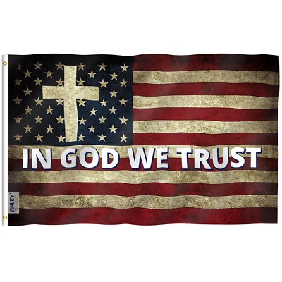 Anley Fly Breeze 3x5 Foot in God We Trust Flag - Religion Jesus Christian Flags - Image 1 of 4