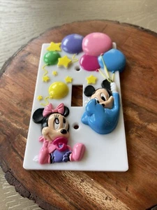 Vintage 1984 Walt Disney Babys Mickey & Minnie Mouse Lichtschalter Abdeckplatte - Bild 1 von 3