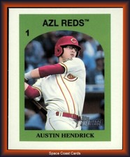 2021 Topps Heritage Minor League Venezuelan Stamp #1 Austin Hendrick AZL Reds