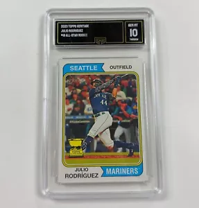 Julio Rodriguez 2023 Topps Heritage #18 All Star Rookie Card GMA Gem Mint 10 - Picture 1 of 3
