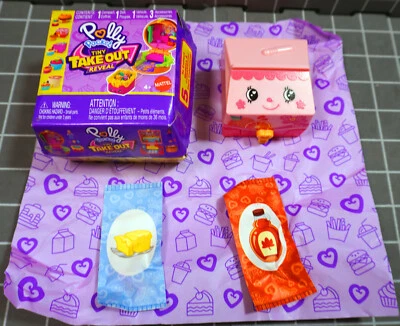 NEW Polly Pocket TINY TAKE OUT REVEAL JUICE BOX Breakfast Restaurant - Image 1 of 4