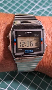RARE (1986) Vintage Casio A-156W Module 590 Japan U LCD Watch *Good Condition* - Imagen 1 de 14