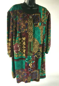 Vintage Multi-color Floral Women's Rayon Jacket Top - Robert Too - Size 22WP - Picture 1 of 12