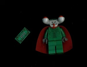 NEW SQUIDMAN MARTIAN ALIEN LEGO SPACE POLICE MINIFIGURE WITH LEGO DOLLAR BILL - Picture 1 of 1
