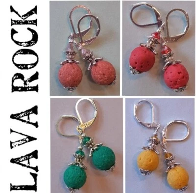 ROCA DE LAVA COLORIDA Y Gotas de Cristal Palanca Trasera Hecha a Mano ELIGE XGE Foto 1 de 4