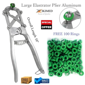 ¡Alicates de castración elastrador con 100 bandas elásticas! Construcción de aluminio para Durabilit - Imagen 1 de 4