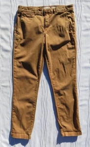 ANTHROPOLOGIE US women’s 29 8 Khaki Brown Stretch Cotton Relaxed Chino Pants - Picture 1 of 6