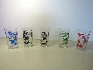 FIVE (5) Vintage 1938 Walt Disney Glasses from Snow White and the Seven Dwarfs - Picture 1 of 4