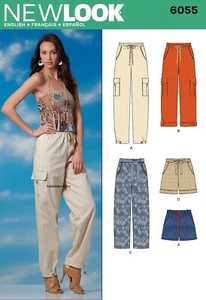 NEW LOOK 6055 MISSES' TROUSERS & SHORTS Sewing pattern Sizes 6-16 Skill: AVERAGE - Picture 1 of 6