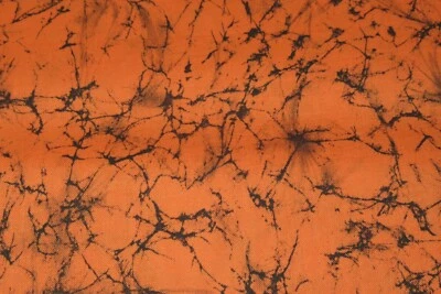 Tela 100% Algodón CUARTO GRASO Halloween Negro Grietas en Naranja Foto 1 de 3