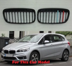 Front Grille M-P Style ///M Color Glossy Black For '14-'17 BMW F45/F46 2 Series - Picture 1 of 2