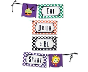 Eat Drink And Be Scary Halloween Adjustable Banner 5.5-7’ 7” Letters - Picture 1 of 5