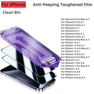 3 Pack for iPhone 15 14 13 12 Pro Max X Privacy Tempered Glass Screen Protector - Picture 1 of 59