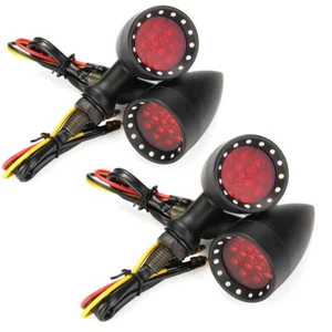 4X Motorcycle LED Turn Signals Red Light For Kawasaki Vulcan VN 500 800 900 1500 - Picture 1 of 12