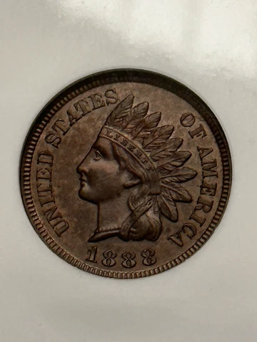 1888 Indian Head Cent PF62 BN NGC Cover
