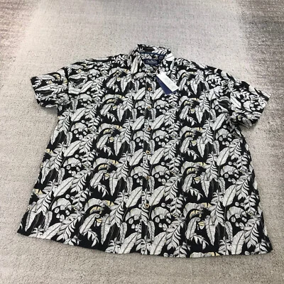 Nat Nast Shirt Mens Extra Large Button Up Camp Hawaiian XL Beige Floral n4565476 - Image 1 of 4