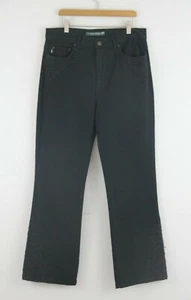 Ralph Lauren Jeans Co. Women's Flower Embroided Embellished Pants 8 Black #1095 - Picture 1 of 18