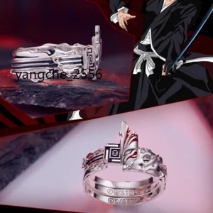 Anello Anime Candeggina Kurosaki Ichigo Argento 925 Apertura Regolabile Gioielli Regali - Foto 1 di 5