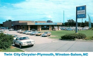 CHRYSLER PLYMOUTH AUTOHÄNDLER, WINSTON-SALEM, NC, VINTAGE POSTKARTE (#406) - Bild 1 von 2