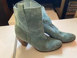 Vero Cuoio Suede Green Ankle Boots MADE IN ITALY - size 8 - Picture 1 of 3