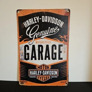 Letrero metálico Harley Davidson publicidad garaje letrero 12x8 pulgadas - Imagen 1 de 4