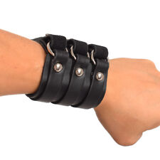 1pr Men LARP Cosplay Medieval Armor Genuine leather Bracers Wristband Accessory