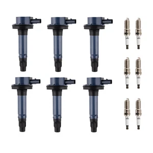 6 Ignition Coils & Spark Plugs for Ford Mustang Mazda 6 CX-9 Lincoln MKT UF553 - Picture 1 of 13