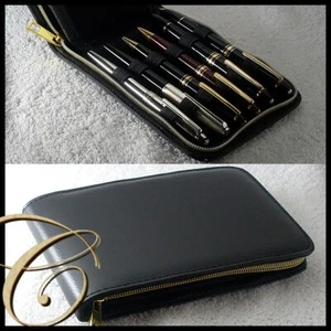 Pochette pour 12 Instruments D'Ecriture/Classeur/Crayons Etui / Etui Stylo Noir - Photo 1/4
