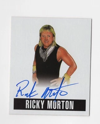 Tarjeta autógrafa de lucha libre Ricky Morton 2014 Leaf Originals automática NWA WWE #A-RM1 Foto 1 de 2