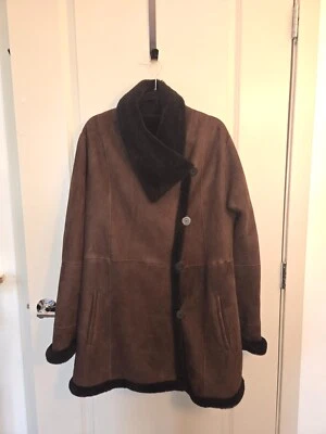 Blue Duck EE. UU. Abrigo Largo de Piel de Oveja Auténtico Chaqueta de Piel de Oveja L Foto 1 de 4