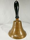  Antique Brass Bell 8"Wood Handle Handheld Teacher School Ringing 