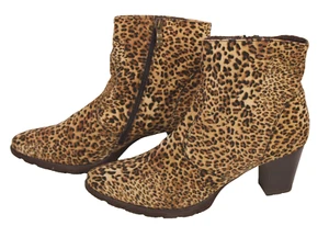 Ara Damen Stiefeletten Boots Leopardenmuster Velours Gr. 42 (8) Absatz PSH642 - Bild 1 von 12