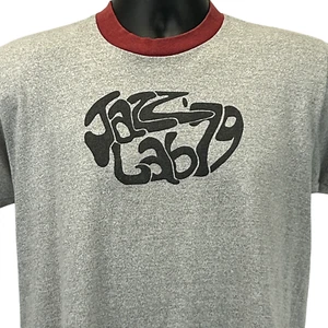 Vintage 70s Jazz Lab 79 Ringer T Shirt Mens M Medium Music Made In USA Tee Gray - Picture 1 of 6