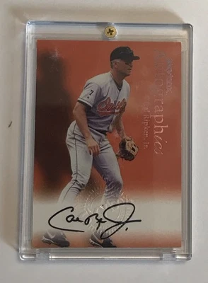 Fleer Skybox Autographics Cal Ripken Jr 1999 tarjeta automática Orioles Salón de la fama autógrafo  Foto 1 de 3