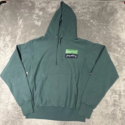 Moletom com capuz Sugarloaf Social Club Champion masculino pequeno verde tecido reverso - Imagem 1 de 4