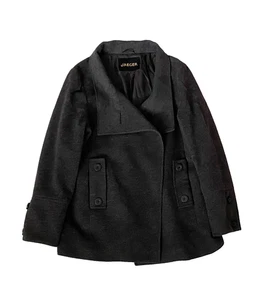 Womens grey JAEGER wool angorra mix funnel neck Coat Size UK 14 - Picture 1 of 6