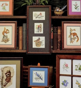 Woodland Creatures Raccoon Woodpecker Cross Stitch Embroidery Pattern Tyndall - Picture 1 of 2
