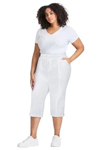 Avenue Women's Plus Size Cotton Roll Up Capri - Picture 1 of 36