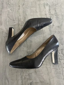 Bandolino Classic Black Leather Pumps Heels Size 5.5 - Picture 1 of 7