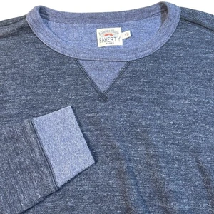 Faherty Shirt Mens Small Blue Organic Cotton Color Block Pullover - Picture 1 of 6