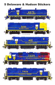 Delaware & Hudson Blue-era Locomotives 5 individual Stickers Andy Fletcher - Picture 1 of 1