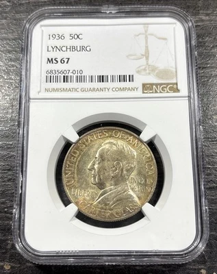 1936 50C Lynchburg Commemorative Half Dollar NGC MS67 - Item#106 - Image 1 of 4