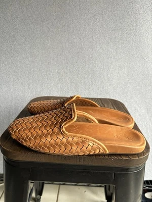 OluKai Mi'i Mules Womens Size 9 Tan Brown Woven Leather Slip On Comfort Shoes - Image 1 of 4
