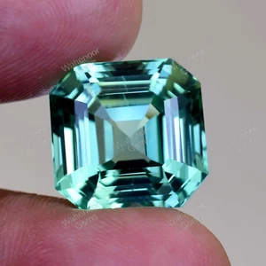 Natural Serendibite 20.90 Ct Green Blueish Asscher Stunning Certified Gemstone - Picture 1 of 5