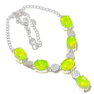 Triplet Opal Gemstone Handmade 925 Sterling Silver Jewelry Necklace Size 18" - Picture 1 of 1