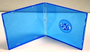 50 New 3.5" Mini Blue CD Slim Poly Case w/Sleeve,Patented M-Lock Hub,FD1013-BLUE - Picture 1 of 1