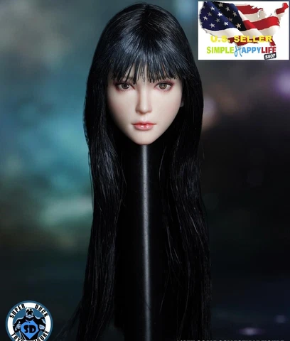 1/6 female head sculpt Black hair for Phicen hot toys 12" figure SDH028A ❶USA❶ Cover