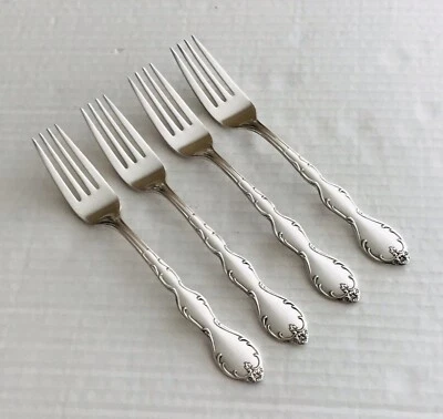 International Silver Wm Rogers 1964 Camelot Melody 4 tenedores de cena brillantes Foto 1 de 4